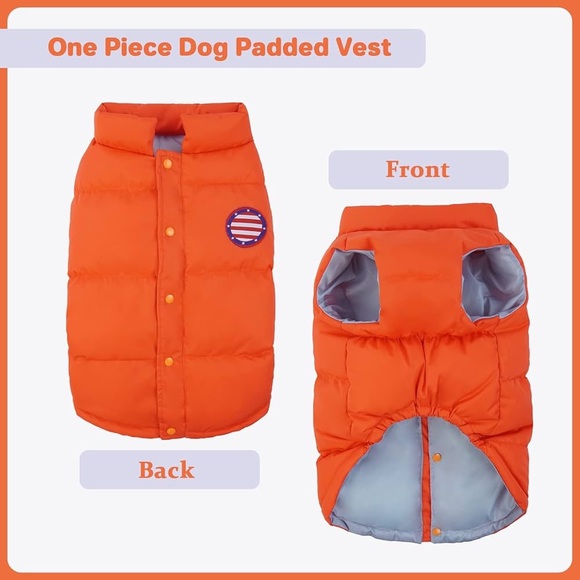 Kuoser Winter Dog Vest Quilted Windproof Puffer Jacket..orange..large..(NWT) - Picture 4 of 7